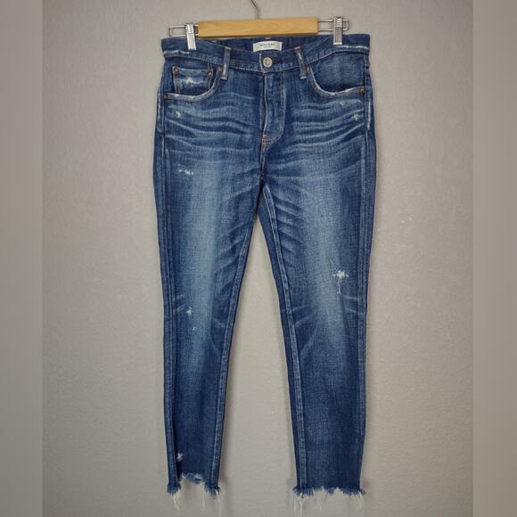 MOUSSY Vintage CHECOTAH SKINNY Distressed Dark Rinse Jeans Size 28 - Picture 2 of 16